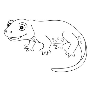 Bir Newt 'in sevimli ve komik renkli sayfası. Çocuklar için saatlerce boyama eğlencesi sağlıyor. Renklendirmek için, bu sayfa çok kolaydır. Küçük çocuklar ve yeni yürümeye başlayanlar için uygun..