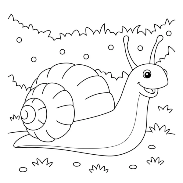 Cute Funny Coloring Page Snail Animal Provides Hours Coloring Fun — Archivo Imágenes Vectoriales