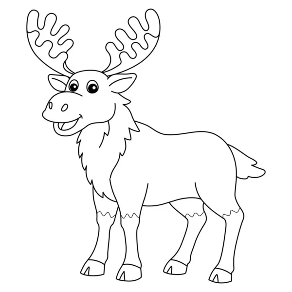 Cute Funny Coloring Page Moose Provides Hours Coloring Fun Children — Vettoriale Stock