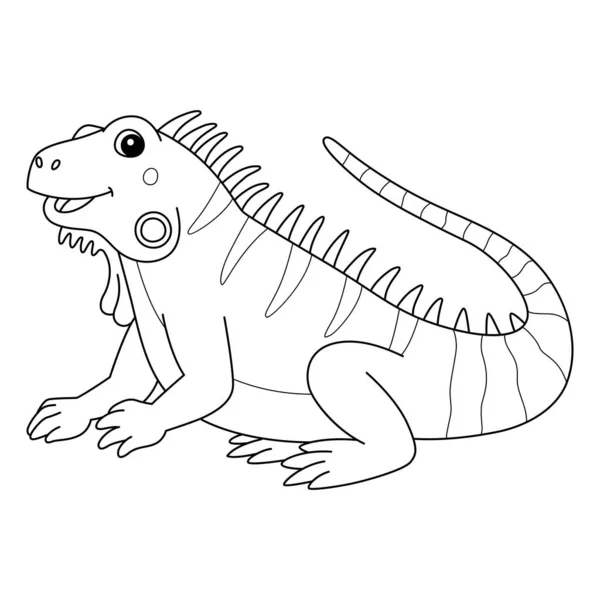 Cute Funny Coloring Page Iguana Provides Hours Coloring Fun Children — Image vectorielle