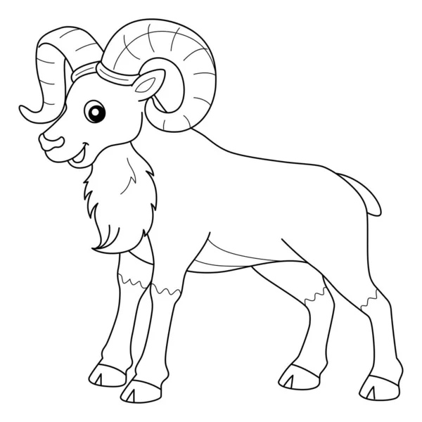 Cute Funny Coloring Page Urial Provides Hours Coloring Fun Children — Vector de stock