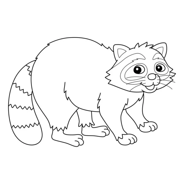 Cute Funny Coloring Page Racoon Provides Hours Coloring Fun Children — Stock Vector