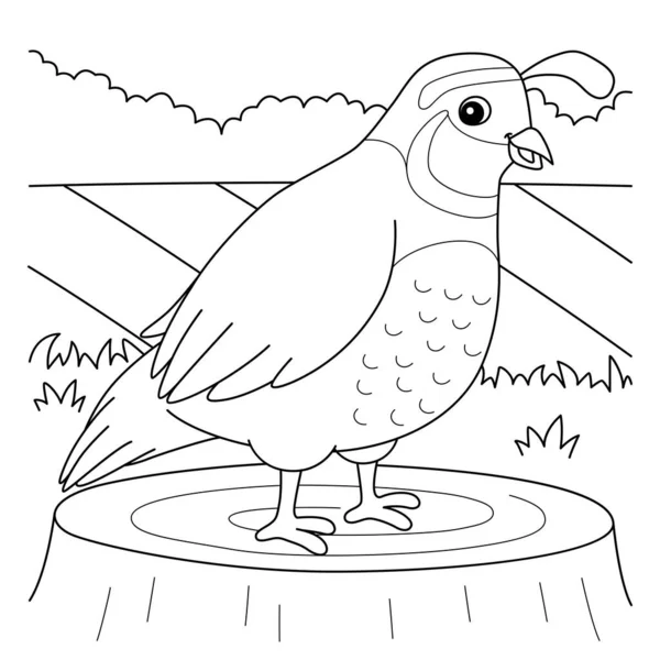 Cute Funny Coloring Page Quail Animal Provides Hours Coloring Fun — Image vectorielle