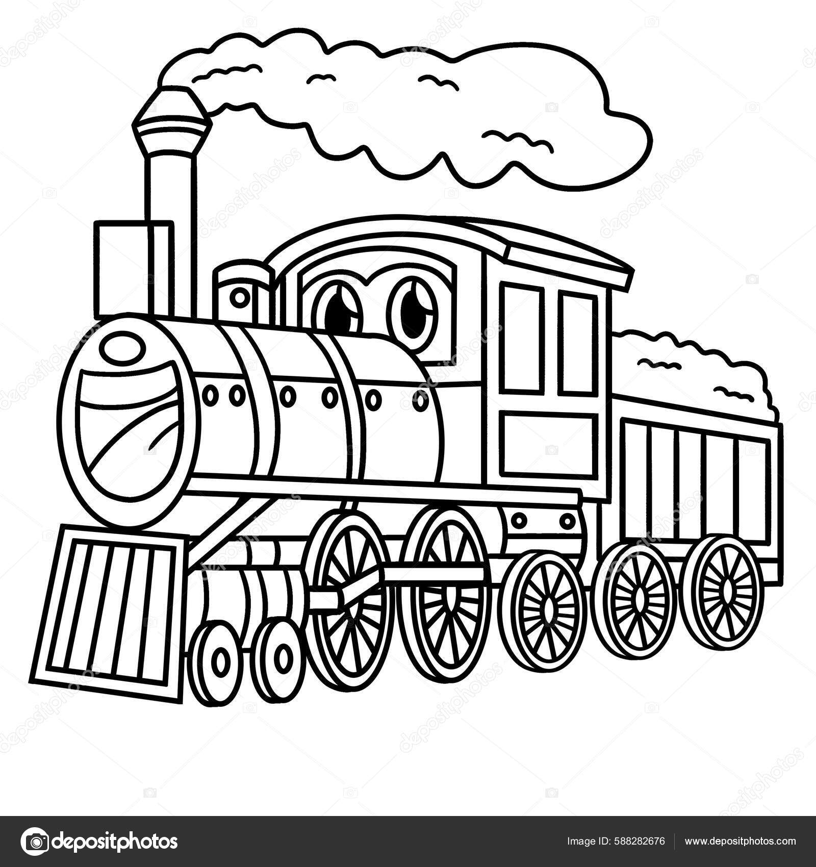 Cute Funny Coloring Page Steam Face Provides Hours Coloring