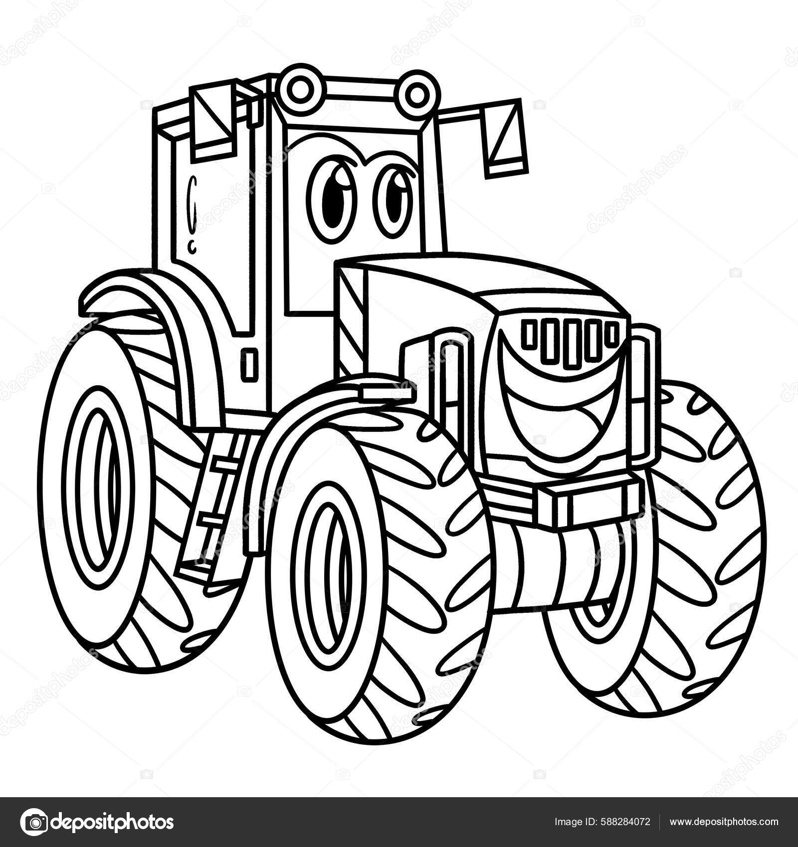 Desenho de Tractor agrícola para colorir