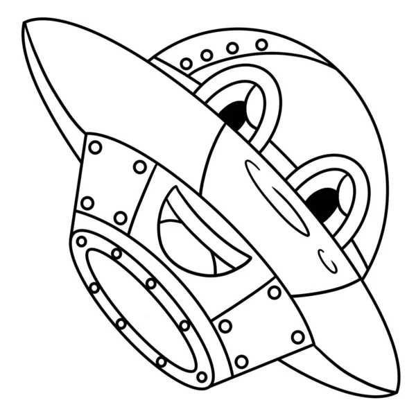 Cute Funny Coloring Page Ufo Face Provides Hours Coloring Fun — Stock Vector