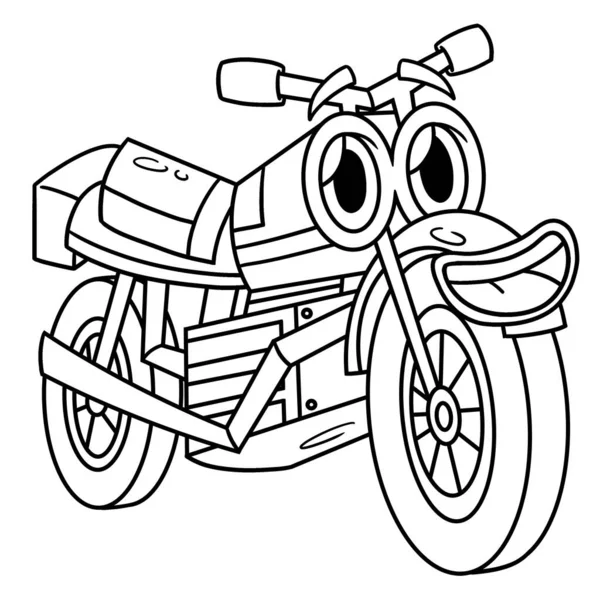 Cute Funny Coloring Page Motorcycle Face Provides Hours Coloring Fun — Stockový vektor