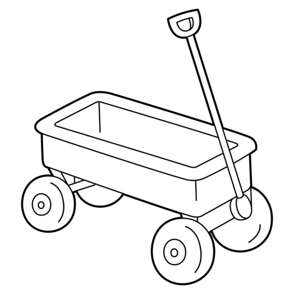 Cute Funny Coloring Page Wagon Provides Hours Coloring Fun Children — Stock Vector