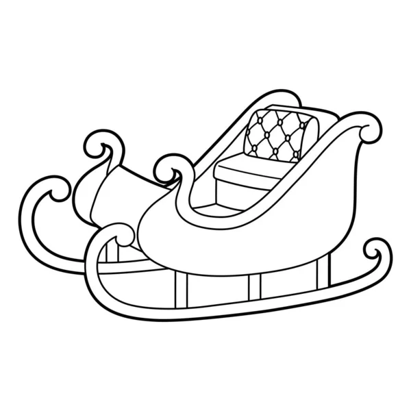 Cute Funny Coloring Page Mas Sleigh Provides Hours Coloring Fun — Vetor de Stock