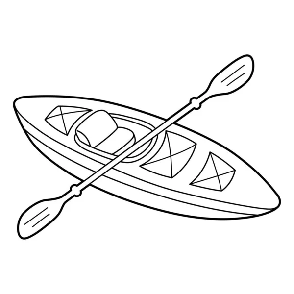 Cute Funny Coloring Page Kayak Vehicle Provides Hours Coloring Fun — Image vectorielle