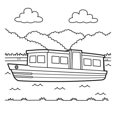 A cute and funny coloring page of a narrow boat. Provides hours of coloring fun for children. To color, this page is very easy. Suitable for little kids and toddlers.
