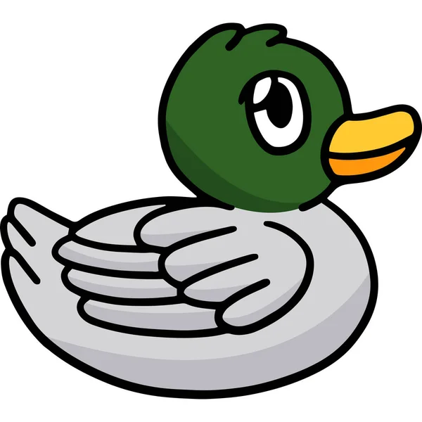 Cartoon Clipart Shows Duck Animal Illustration — Stock vektor