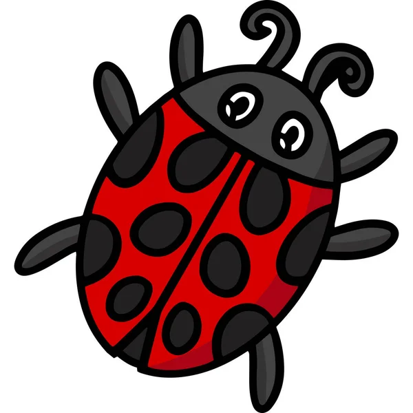 Cartoon Clipart Shows Ladybug Illustration — Stock Vector