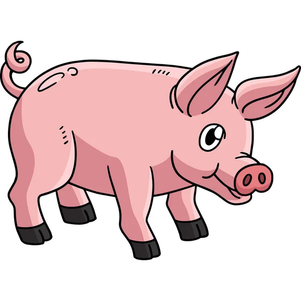 Dieser Cartoon Clip Zeigt Eine Schwein Illustration — Stockvektor