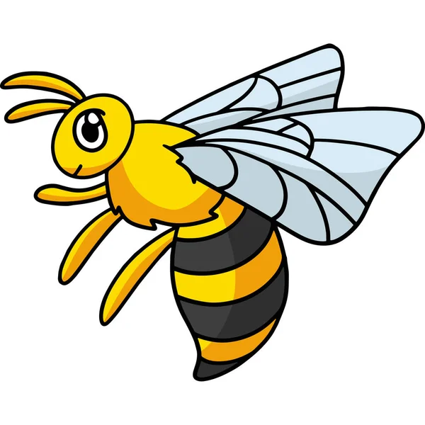 Cartoon Clipart Shows Bee Illustration — Stock Vector