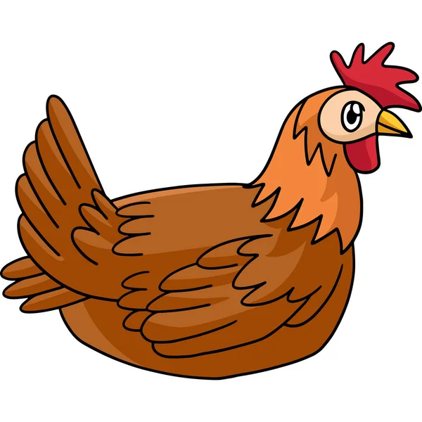 Ten Klipart Kreskówek Pokazuje Ilustrację Kurczaka — Wektor stockowy