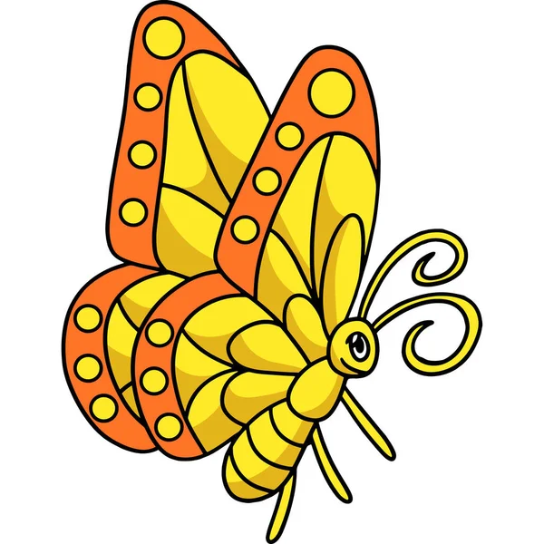 Este Clipart Dibujos Animados Muestra Una Ilustración Mariposa — Archivo Imágenes Vectoriales