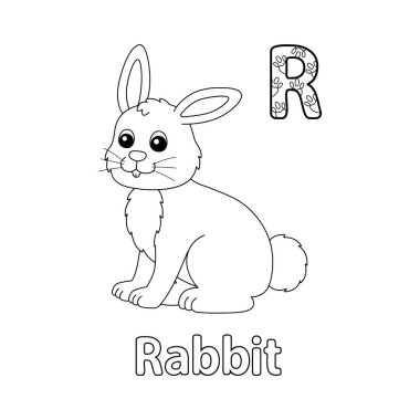 This ABC vector image shows a...coloring page. It is isolated on a white background. Perfect for children and elementary school students to learn the alphabet and all its letters.