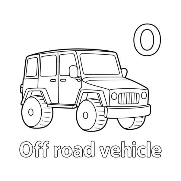Abc Vector Image Shows Road Vehicle Coloring Page Isolated White — Vettoriale Stock