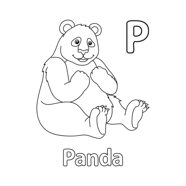 Αυτή Διανυσματική Εικόνα Abc Δείχνει Μια Σελίδα Χρωματισμού Panda Απομονώνεται — Διανυσματικό Αρχείο