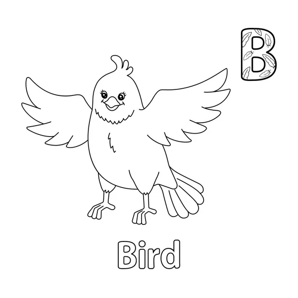 Abc Vector Image Shows Bird Coloring Page Isolated White Background — Vettoriale Stock