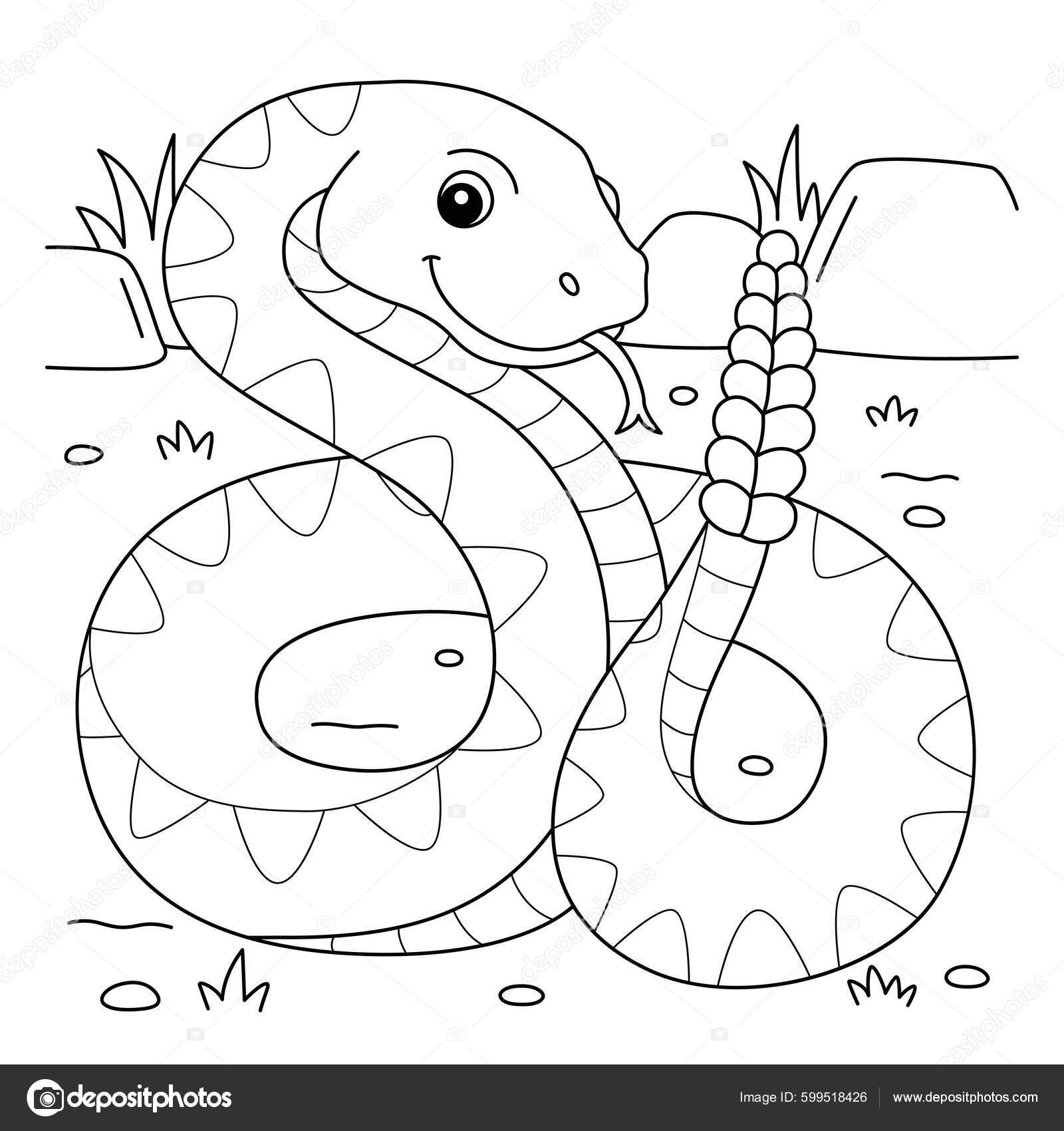 cute snake coloring page