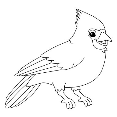 A cute and funny coloring page of a cardinal. Provides hours of coloring fun for children. To color, this page is very easy. Suitable for little kids and toddlers.