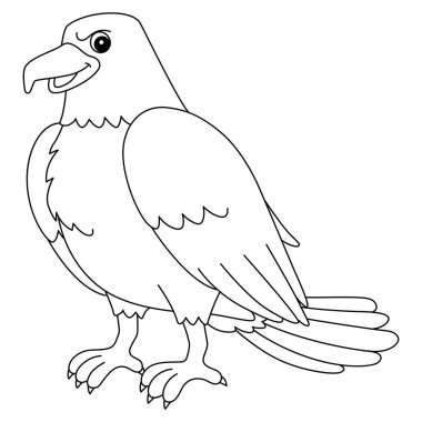 A cute and funny coloring page of an eagle animal. Provides hours of coloring fun for children. To color, this page is very easy. Suitable for little kids and toddlers.