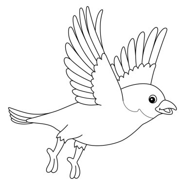 A cute and funny coloring page of a bluebird. Provides hours of coloring fun for children. To color, this page is very easy. Suitable for little kids and toddlers.