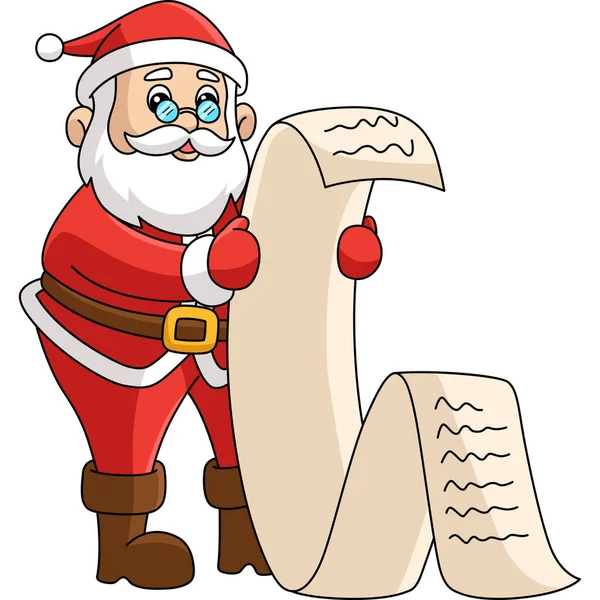 Cartoon Clipart Shows Christmas Santa Claus Illustration — Stock Vector