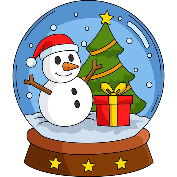 Cartoon Clipart Shows Christmas Snow Globe Illustration — Archivo Imágenes Vectoriales