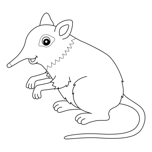 Cute Funny Coloring Page Elephant Shrew Provides Hours Coloring Fun — ストックベクタ