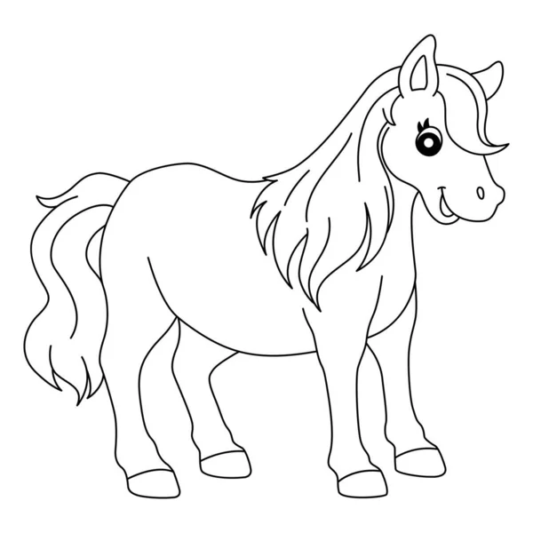 Cute Funny Coloring Page Pony Provides Hours Coloring Fun Children — Vettoriale Stock