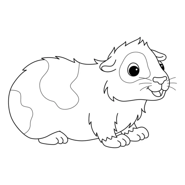 Cute Funny Coloring Page Guinea Pig Provides Hours Coloring Fun - Stok Vektor