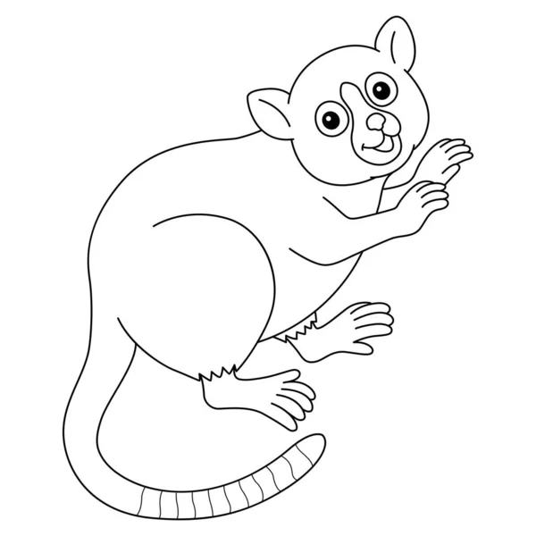 Cute Funny Coloring Page Mouse Lemur Provides Hours Coloring Fun —  Vetores de Stock
