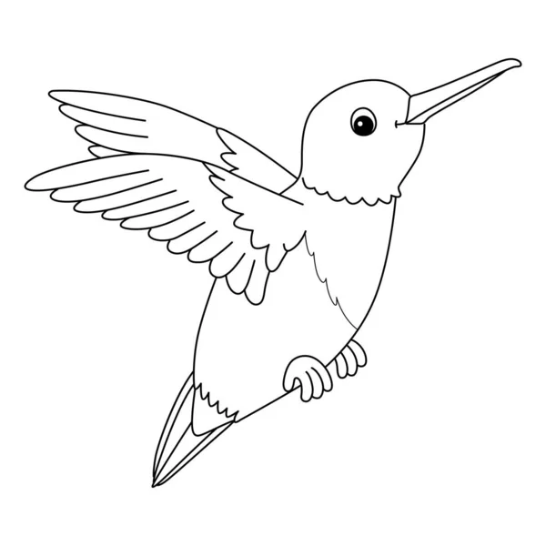 Cute Funny Coloring Page Hummingbird Provides Hours Coloring Fun Children — Wektor stockowy