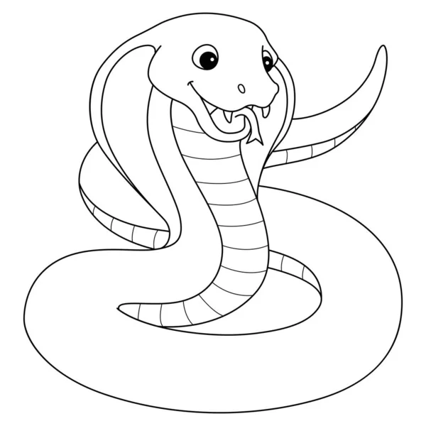 Cute Funny Coloring Page Cobra Provides Hours Coloring Fun Children — Archivo Imágenes Vectoriales