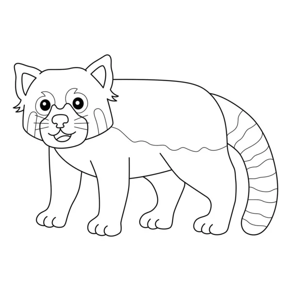 Cute Funny Coloring Page Red Panda Provides Hours Coloring Fun — Vector de stock