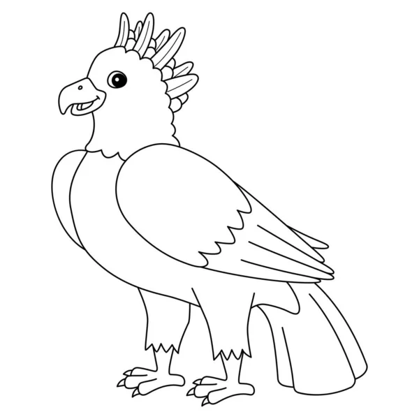 Cute Funny Coloring Page Harpy Eagle Provides Hours Coloring Fun —  Vetores de Stock