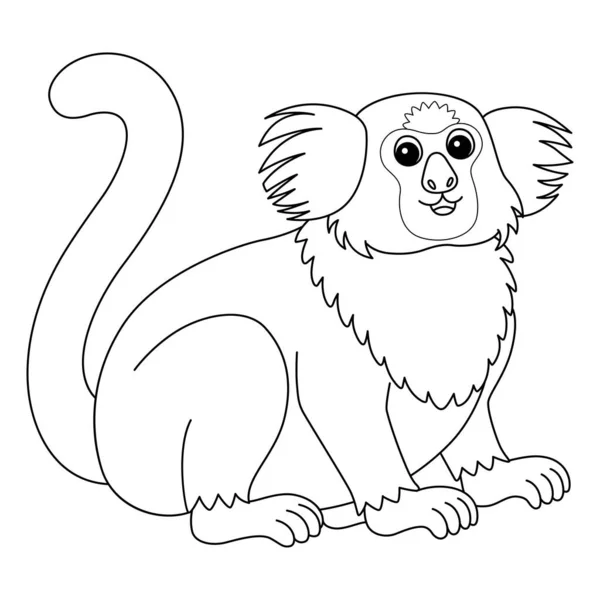 Cute Funny Coloring Page Marmoset Animal Provides Hours Coloring Fun - Stok Vektor