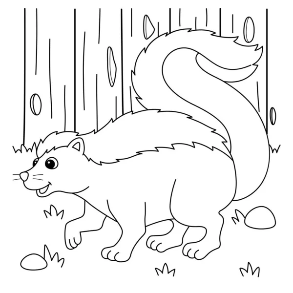 Cute Funny Coloring Page Skunk Provides Hours Coloring Fun Children — Wektor stockowy