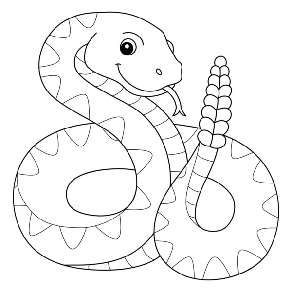 Cute Funny Coloring Page Rattlesnake Provides Hours Coloring Fun Children - Stok Vektor