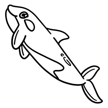 A cute and funny coloring page of a Killer Whale. Provides hours of coloring fun for children. To color, this page is very easy. Suitable for little kids and toddlers.