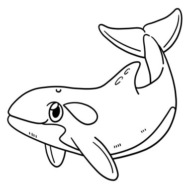 A cute and funny coloring page of a Killer Whale. Provides hours of coloring fun for children. To color, this page is very easy. Suitable for little kids and toddlers.