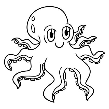 A cute and funny coloring page of a Octopus. Provides hours of coloring fun for children. To color, this page is very easy. Suitable for little kids and toddlers.