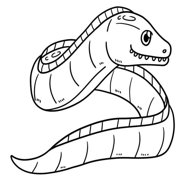 Cute Funny Coloring Page Eel Provides Hours Coloring Fun Children — 图库矢量图片