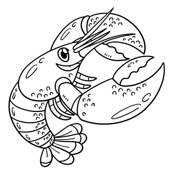 Cute Funny Coloring Page Lobster Provides Hours Coloring Fun Children — Stock Vector
