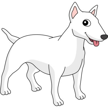 This cartoon clipart shows an American Pit Bull Terrier Dog illustration.