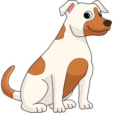 This cartoon clipart shows a Jack Russell Terrier Dog illustration.
