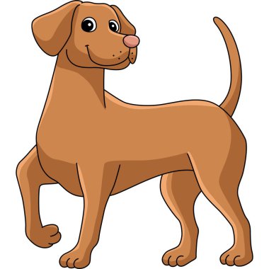 This cartoon clipart shows a Vizsla Dog illustration.